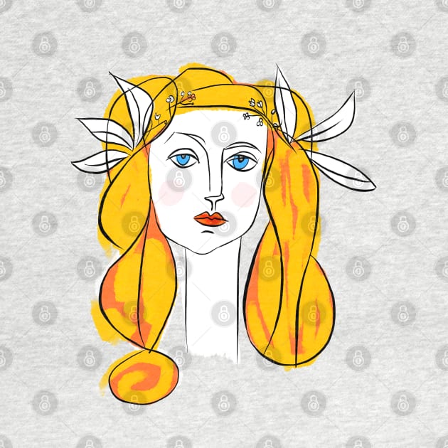 Denizko Art Woman by Picasso - Yellow by denizko